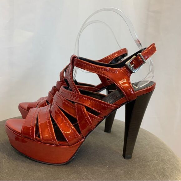 Donald J. Pliner Red Cleva Gladiator Patent Sandals Sz 8 - Picture 5 of 12